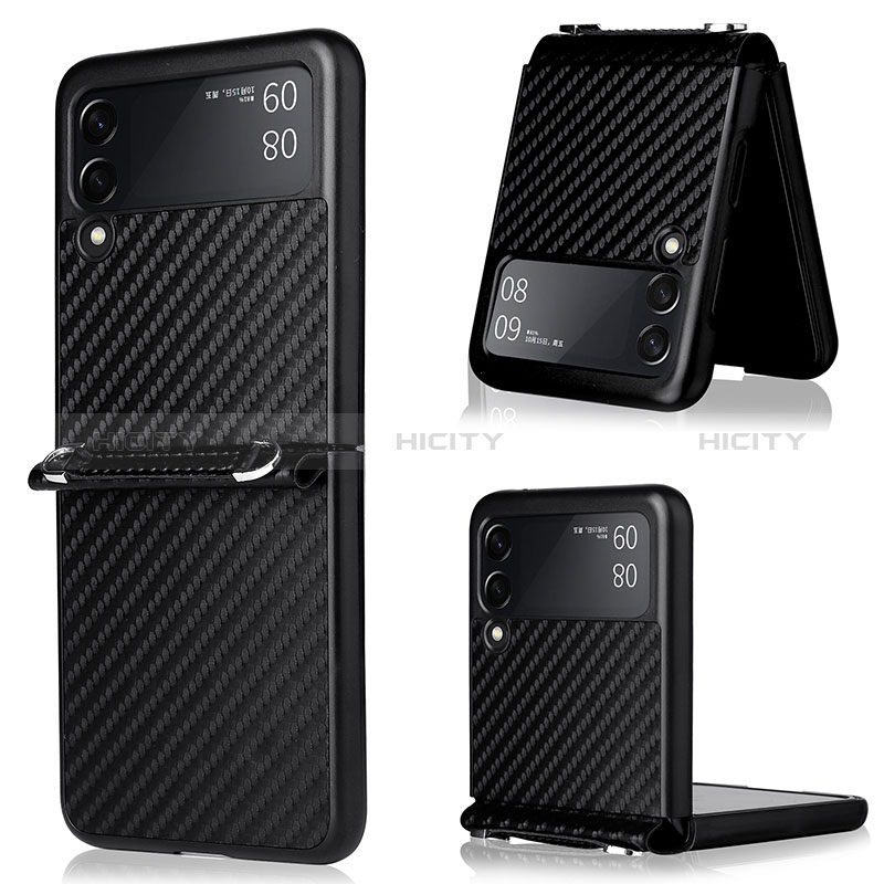 Coque Silicone Housse Etui Gel Serge pour Samsung Galaxy Z Flip3 5G Noir Plus