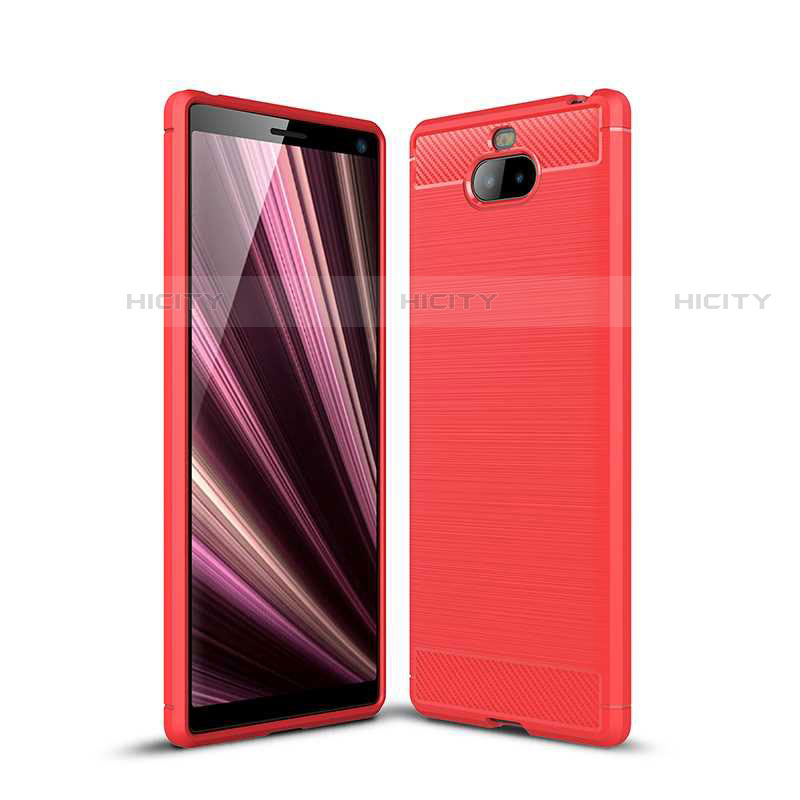 Coque Silicone Housse Etui Gel Serge pour Sony Xperia XA3 Ultra Rouge Plus