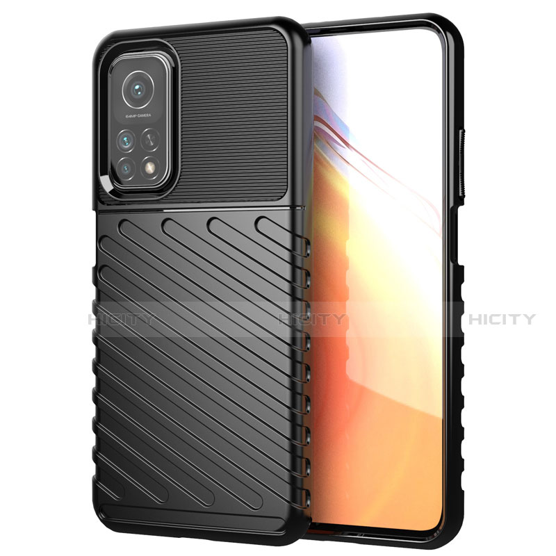 Coque Silicone Housse Etui Gel Serge pour Xiaomi Mi 10T Pro 5G Noir Plus