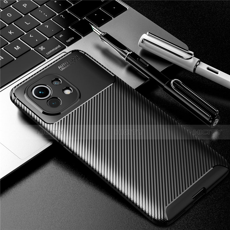 Coque Silicone Housse Etui Gel Serge pour Xiaomi Mi 11 Lite 5G NE Noir Plus