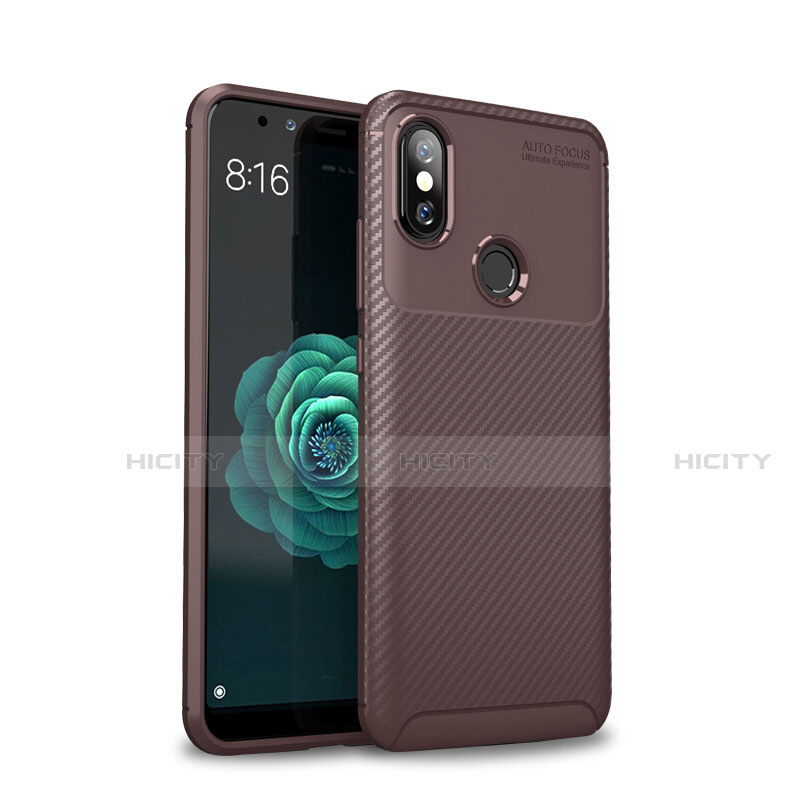 Coque Silicone Housse Etui Gel Serge pour Xiaomi Mi 6X Marron Plus