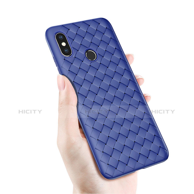 Coque Silicone Housse Etui Gel Serge pour Xiaomi Mi 8 Bleu Plus