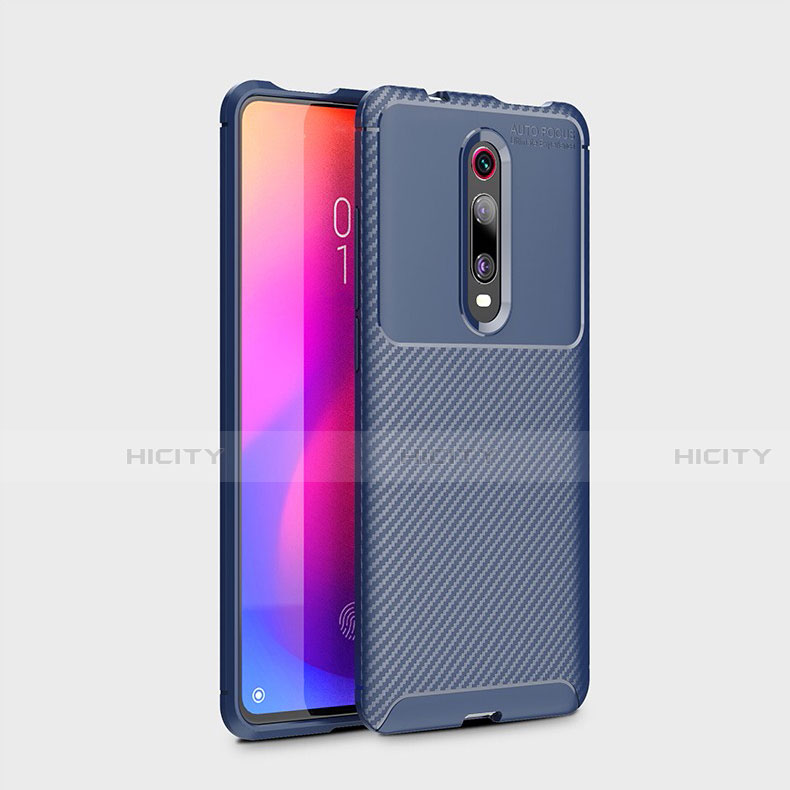 Coque Silicone Housse Etui Gel Serge pour Xiaomi Mi 9T Bleu Plus