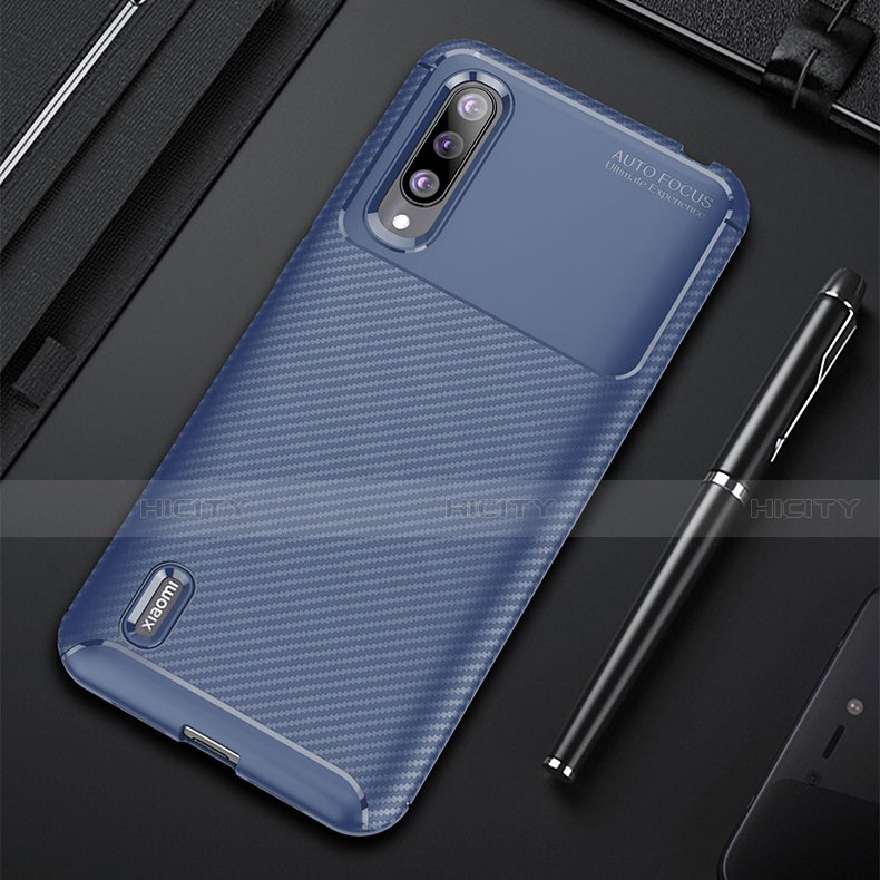 Coque Silicone Housse Etui Gel Serge pour Xiaomi Mi A3 Bleu Plus