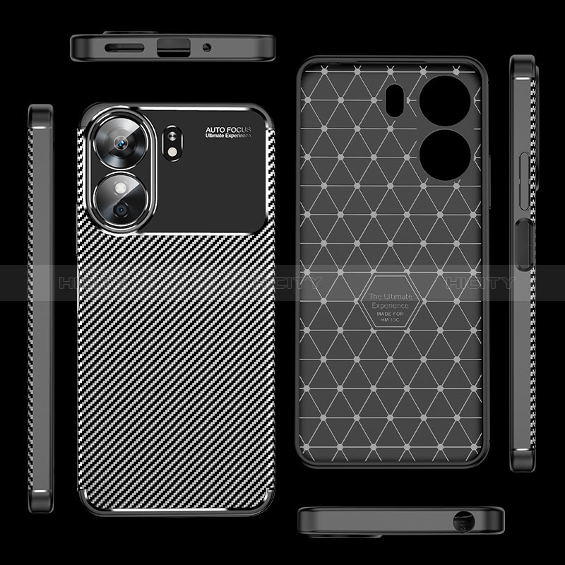 Coque Silicone Housse Etui Gel Serge pour Xiaomi Redmi 13C Noir Plus