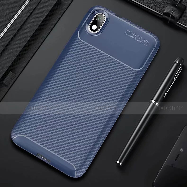 Coque Silicone Housse Etui Gel Serge pour Xiaomi Redmi 7A Bleu Plus