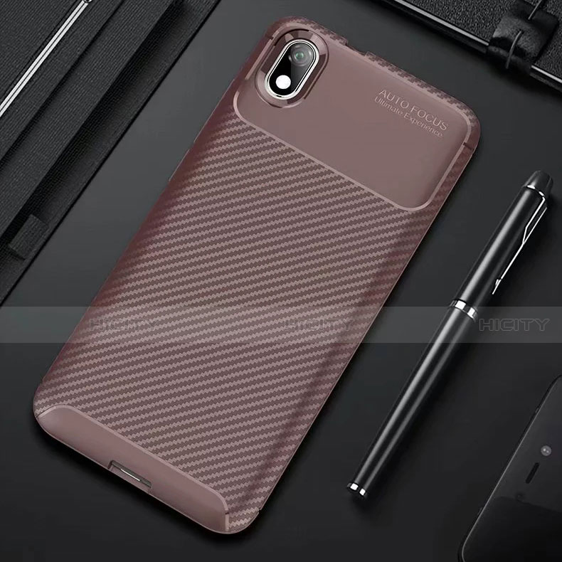 Coque Silicone Housse Etui Gel Serge pour Xiaomi Redmi 7A Marron Plus