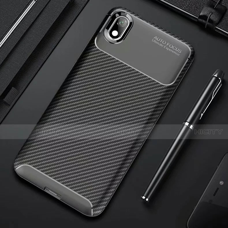 Coque Silicone Housse Etui Gel Serge pour Xiaomi Redmi 7A Noir Plus