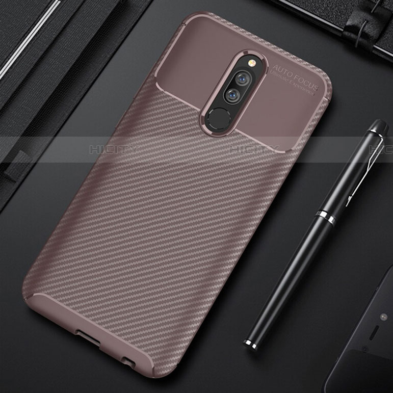 Coque Silicone Housse Etui Gel Serge pour Xiaomi Redmi 8 Marron Plus