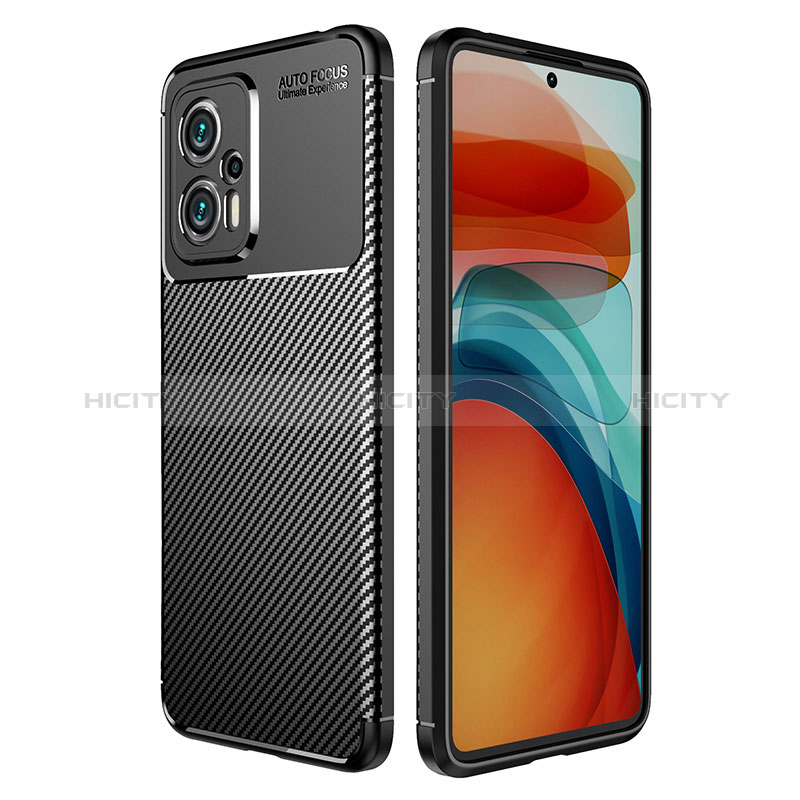 Coque Silicone Housse Etui Gel Serge pour Xiaomi Redmi Note 12T Pro 5G Noir Plus