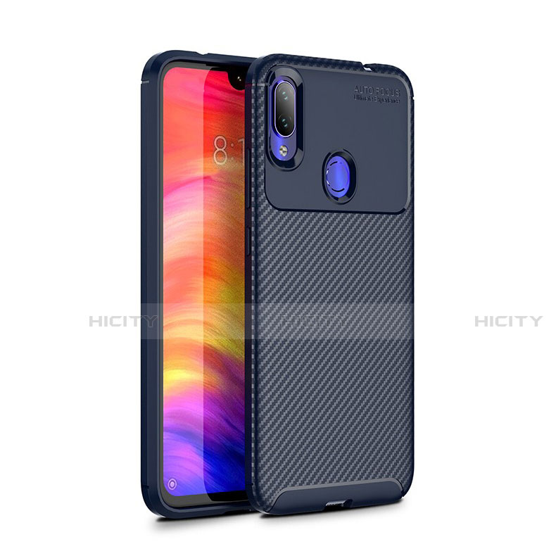 Coque Silicone Housse Etui Gel Serge pour Xiaomi Redmi Note 7 Bleu Plus