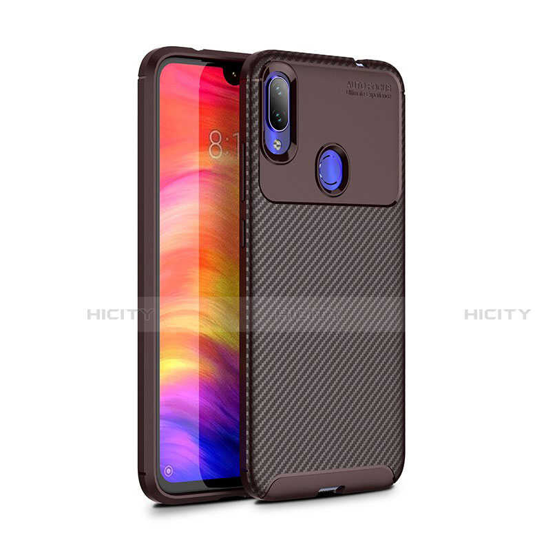 Coque Silicone Housse Etui Gel Serge pour Xiaomi Redmi Note 7 Marron Plus