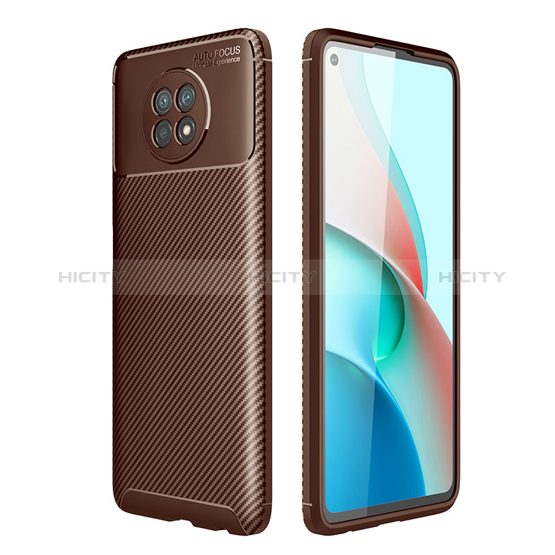 Coque Silicone Housse Etui Gel Serge pour Xiaomi Redmi Note 9 5G Marron Plus