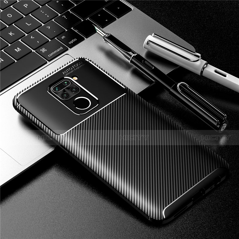 Coque Silicone Housse Etui Gel Serge pour Xiaomi Redmi Note 9 Noir Plus