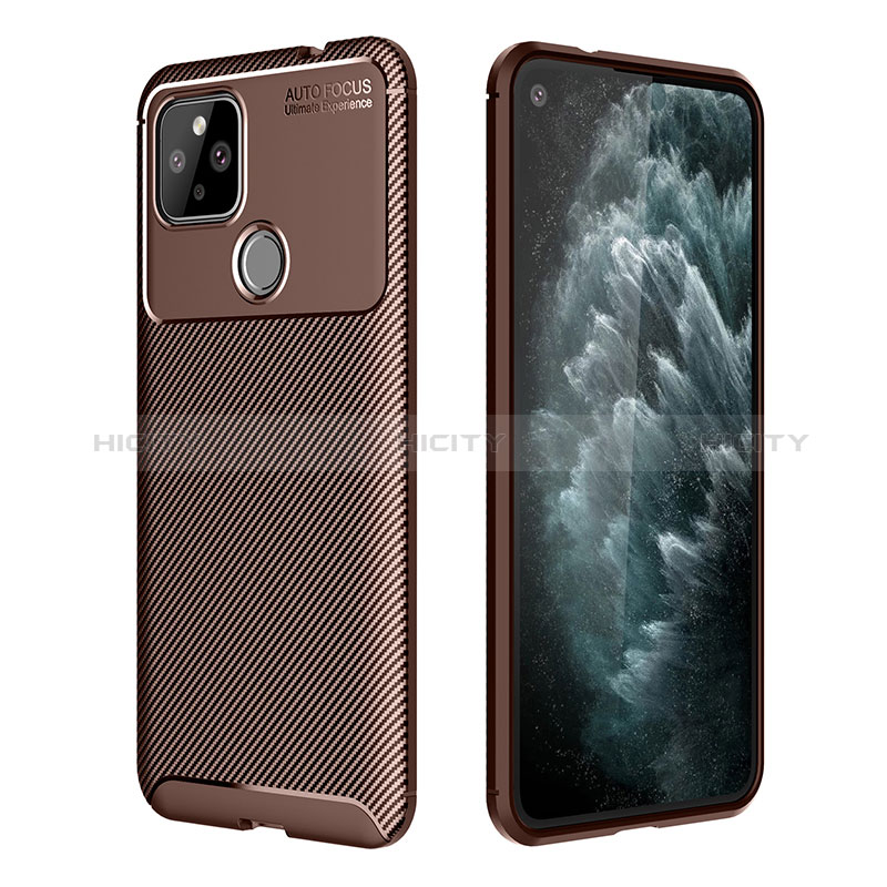 Coque Silicone Housse Etui Gel Serge QK2 pour Google Pixel 4a 5G Marron Plus