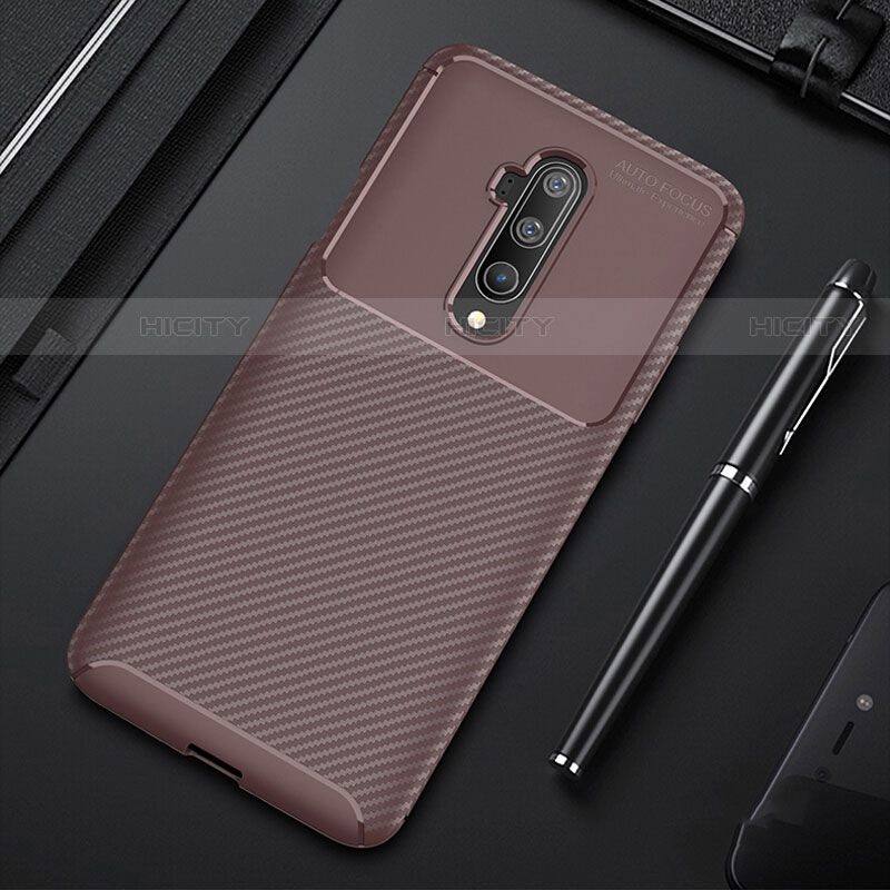 Coque Silicone Housse Etui Gel Serge S01 pour OnePlus 7T Pro Marron Plus