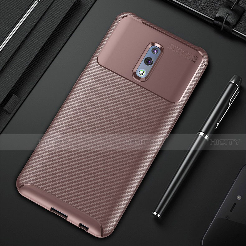 Coque Silicone Housse Etui Gel Serge S01 pour Oppo Reno Marron Plus