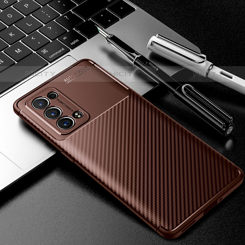 Coque Silicone Housse Etui Gel Serge S01 pour Oppo Reno6 Pro+ Plus 5G Marron Plus