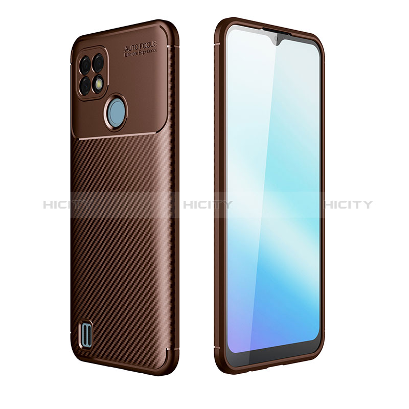 Coque Silicone Housse Etui Gel Serge S01 pour Realme C21 Marron Plus