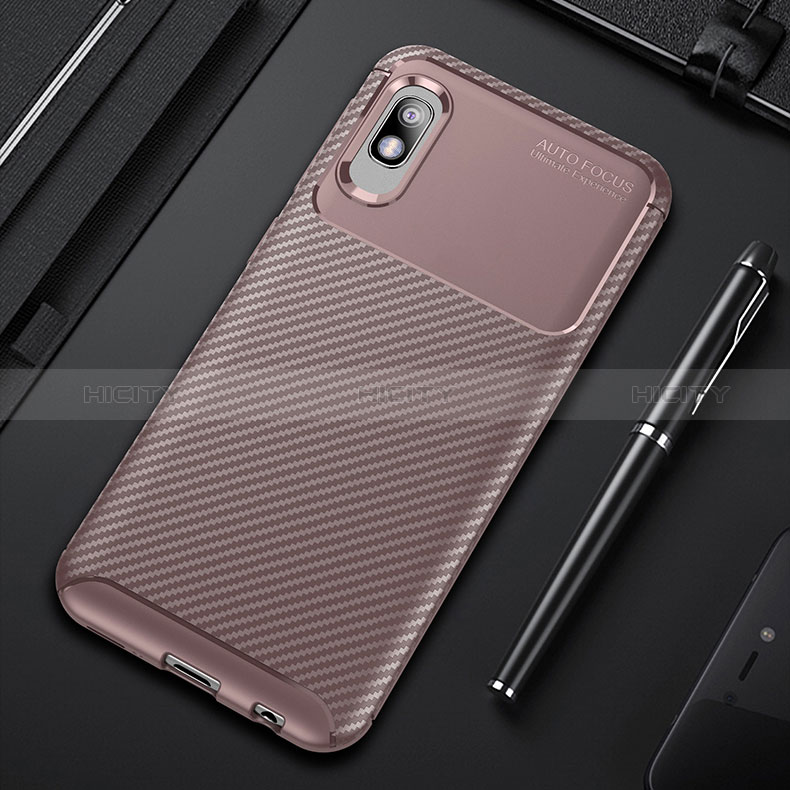 Coque Silicone Housse Etui Gel Serge S01 pour Samsung Galaxy A10e Marron Plus