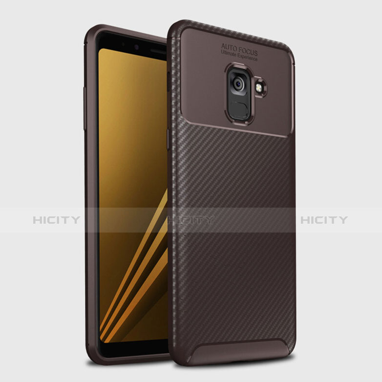 Coque Silicone Housse Etui Gel Serge S01 pour Samsung Galaxy A8+ A8 Plus (2018) A730F Marron Plus