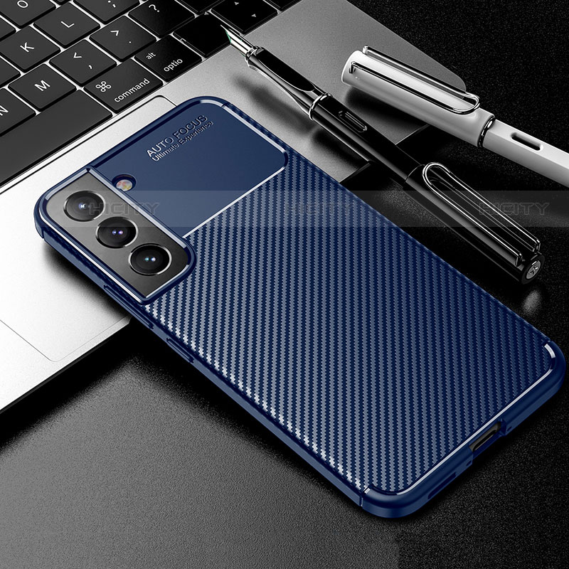 Coque Silicone Housse Etui Gel Serge S01 pour Samsung Galaxy S22 5G Bleu Plus