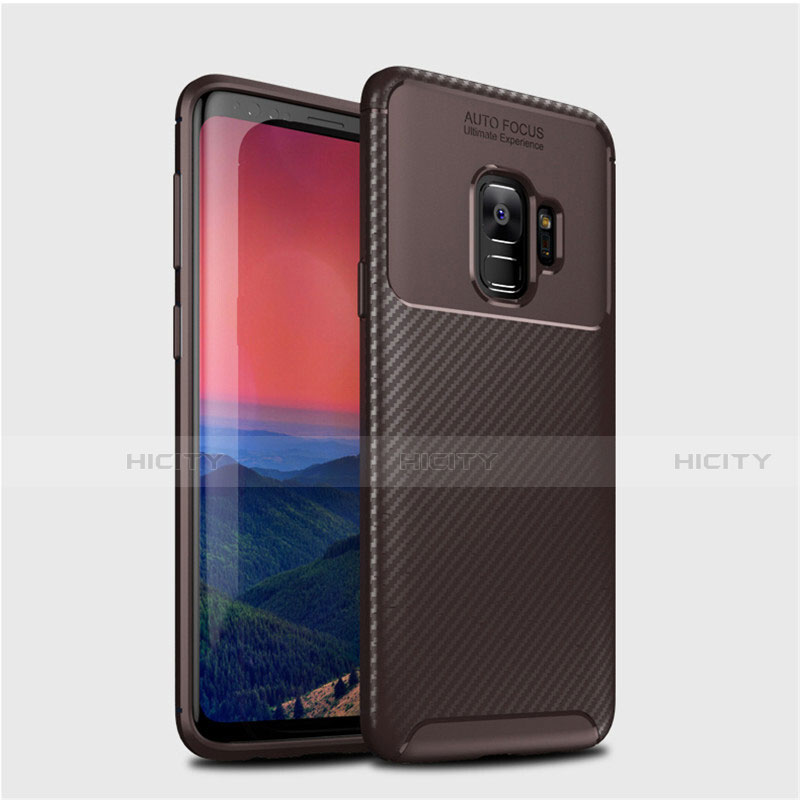 Coque Silicone Housse Etui Gel Serge S01 pour Samsung Galaxy S9 Marron Plus