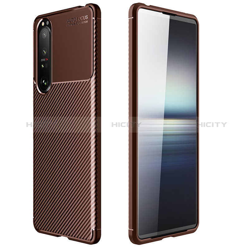 Coque Silicone Housse Etui Gel Serge S01 pour Sony Xperia 1 III Marron Plus