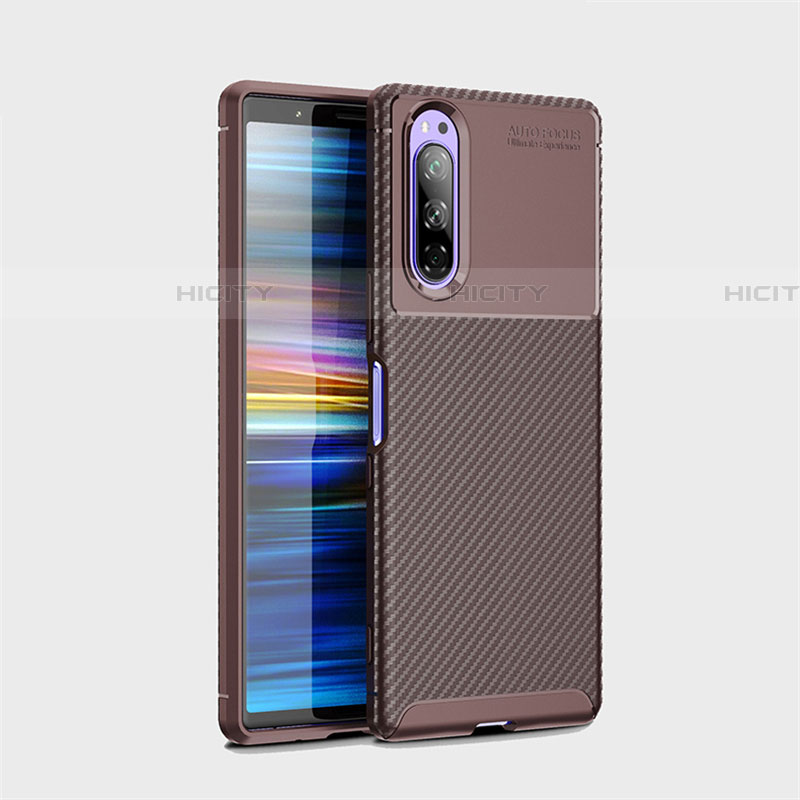 Coque Silicone Housse Etui Gel Serge S01 pour Sony Xperia 5 Marron Plus