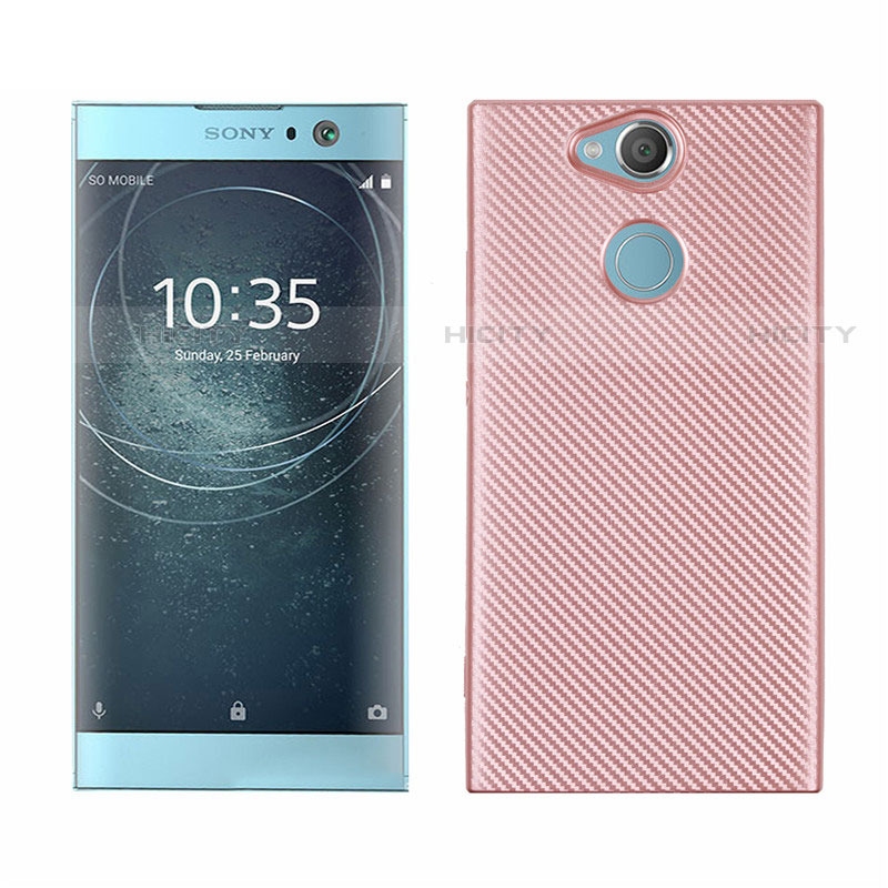 Coque Silicone Housse Etui Gel Serge S01 pour Sony Xperia XA2 Or Rose Plus