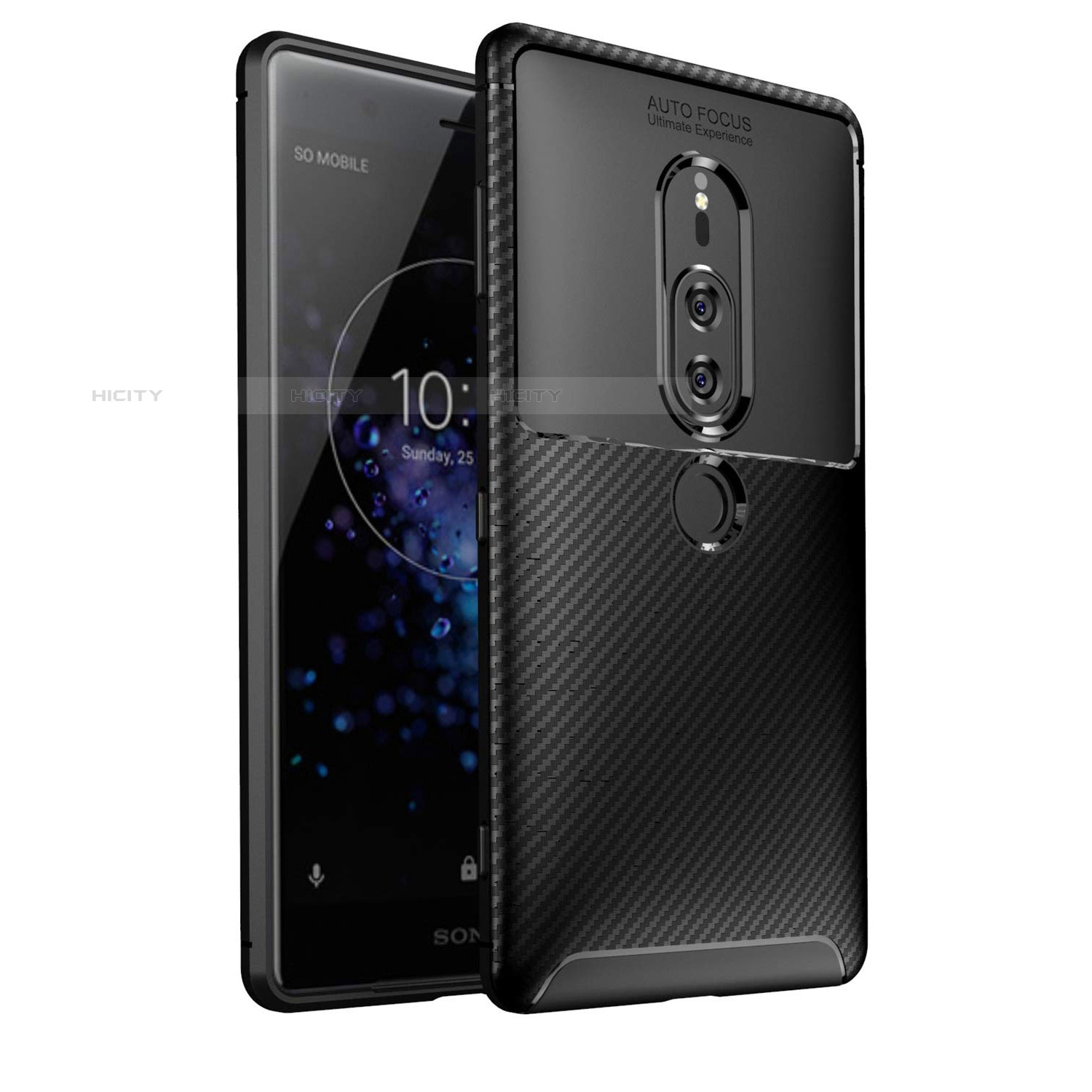 Coque Silicone Housse Etui Gel Serge S01 pour Sony Xperia XZ2 Premium Noir Plus