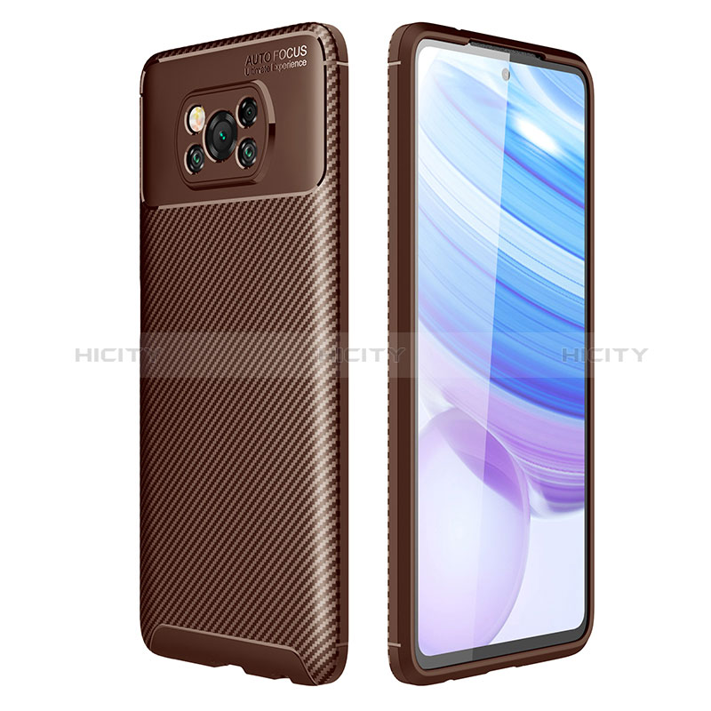 Coque Silicone Housse Etui Gel Serge S01 pour Xiaomi Poco X3 NFC Marron Plus