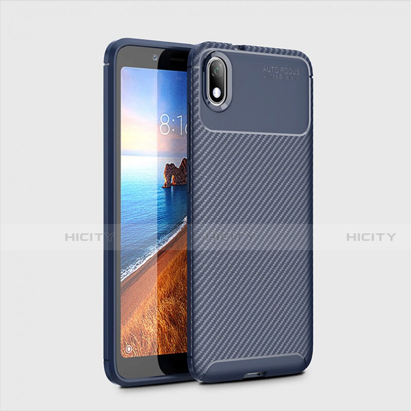 Coque Silicone Housse Etui Gel Serge S01 pour Xiaomi Redmi 7A Bleu Plus