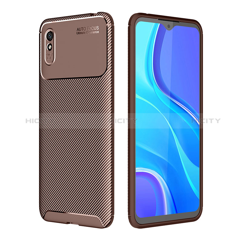 Coque Silicone Housse Etui Gel Serge S01 pour Xiaomi Redmi 9A Marron Plus