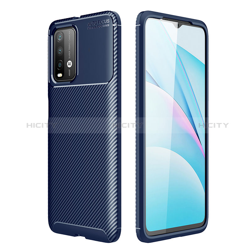 Coque Silicone Housse Etui Gel Serge S01 pour Xiaomi Redmi Note 9 4G Bleu Plus