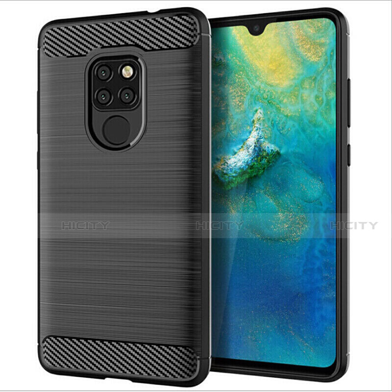 Coque Silicone Housse Etui Gel Serge S02 pour Huawei Mate 20 Noir Plus