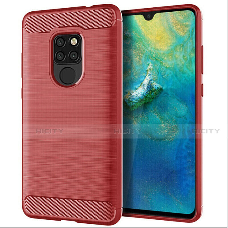 Coque Silicone Housse Etui Gel Serge S02 pour Huawei Mate 20 Rouge Plus