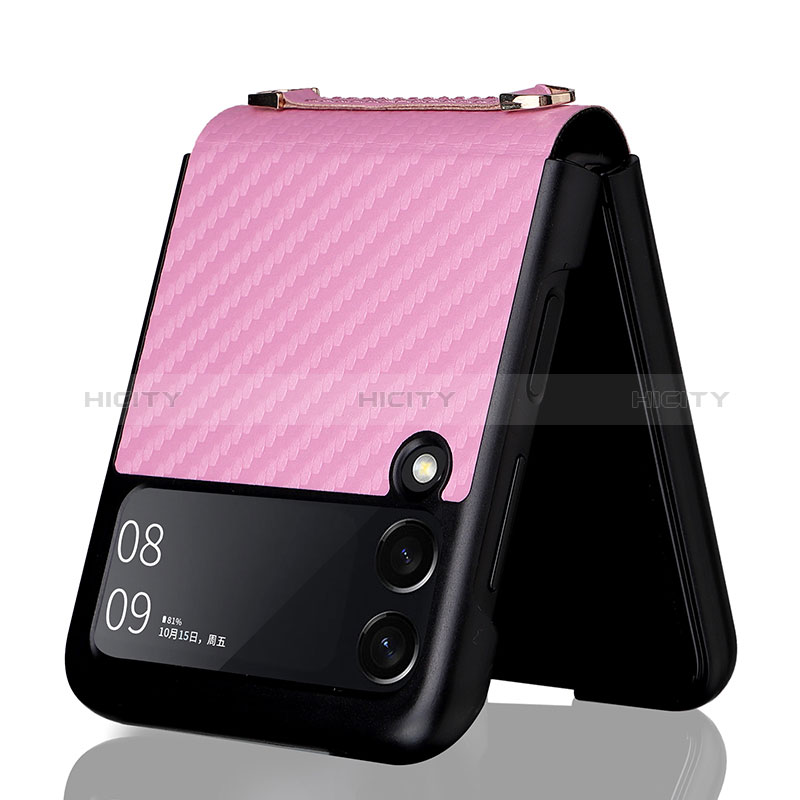 Coque Silicone Housse Etui Gel Serge S02 pour Samsung Galaxy Z Flip3 5G Or Rose Plus