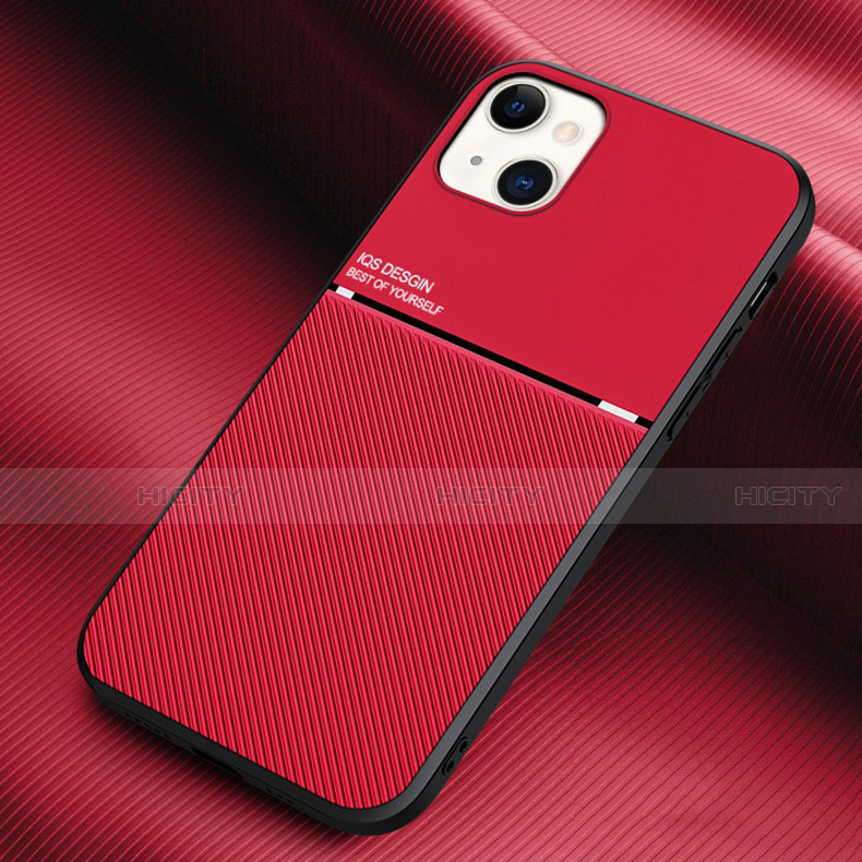 Coque Silicone Housse Etui Gel Serge S03 pour Apple iPhone 13 Mini Rouge Plus