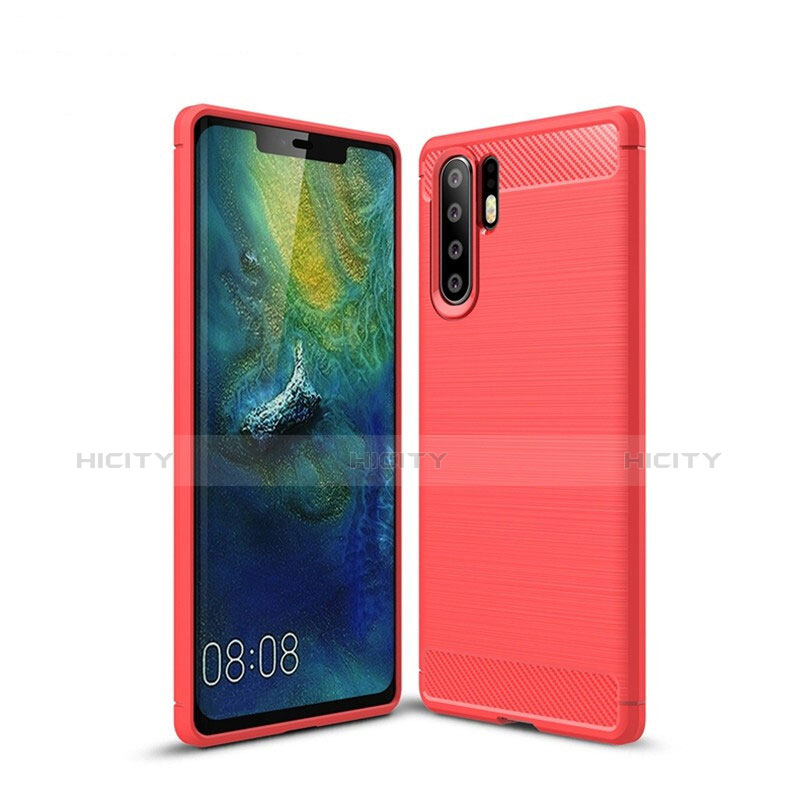 Coque Silicone Housse Etui Gel Serge S03 pour Huawei P30 Pro New Edition Rouge Plus