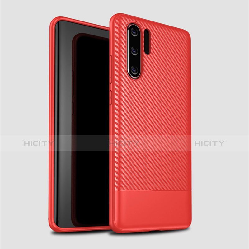 Coque Silicone Housse Etui Gel Serge S04 pour Huawei P30 Pro New Edition Rouge Plus