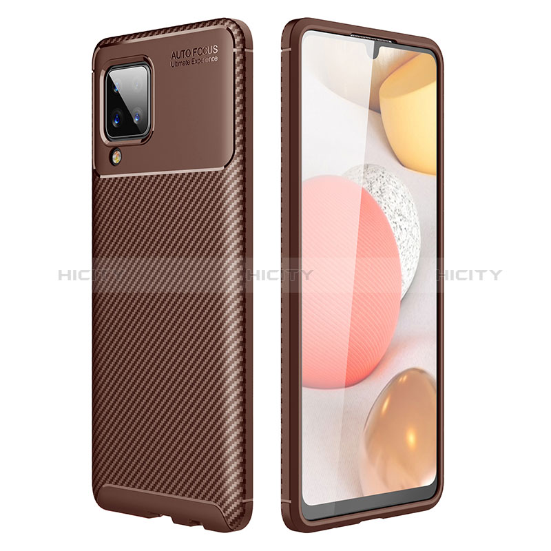 Coque Silicone Housse Etui Gel Serge WL1 pour Samsung Galaxy A12 Marron Plus