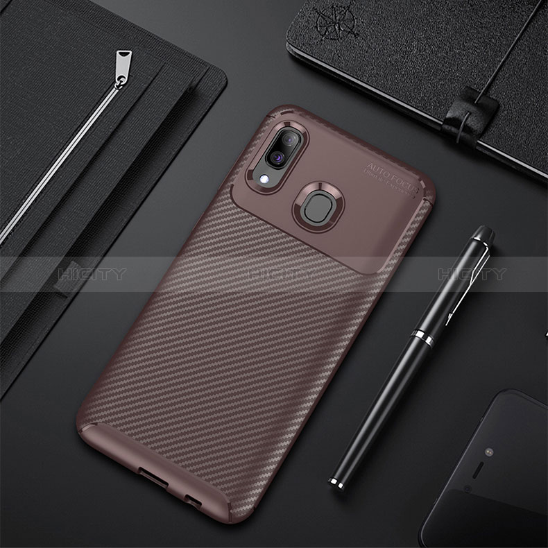 Coque Silicone Housse Etui Gel Serge WL1 pour Samsung Galaxy A40 Marron Plus