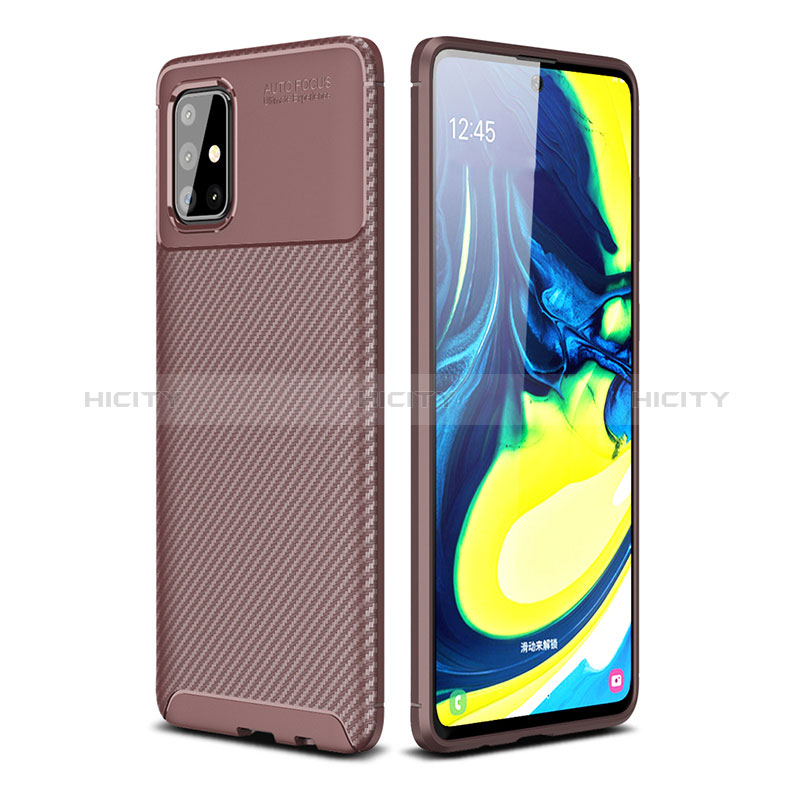 Coque Silicone Housse Etui Gel Serge WL1 pour Samsung Galaxy A71 4G A715 Marron Plus