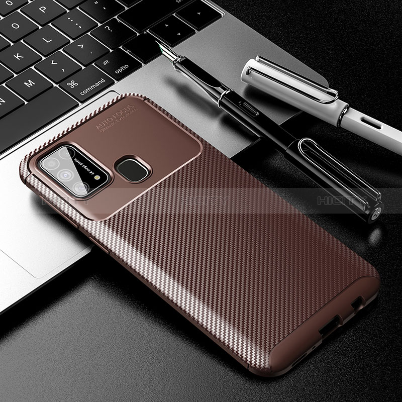 Coque Silicone Housse Etui Gel Serge WL1 pour Samsung Galaxy M31 Prime Edition Marron Plus