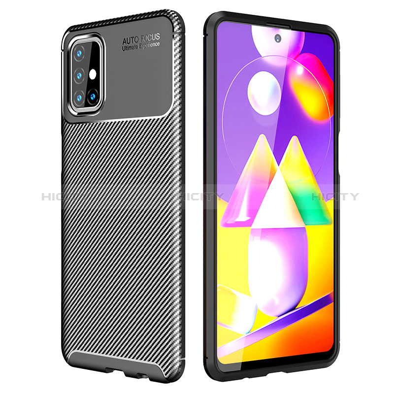 Coque Silicone Housse Etui Gel Serge WL1 pour Samsung Galaxy M31s Noir Plus