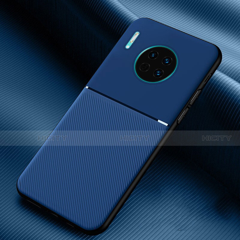 Coque Silicone Housse Etui Gel Serge Y01 pour Huawei Mate 30 Pro 5G Bleu Plus