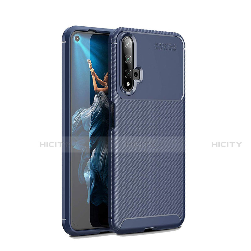 Coque Silicone Housse Etui Gel Serge Y01 pour Huawei Nova 5T Bleu Plus