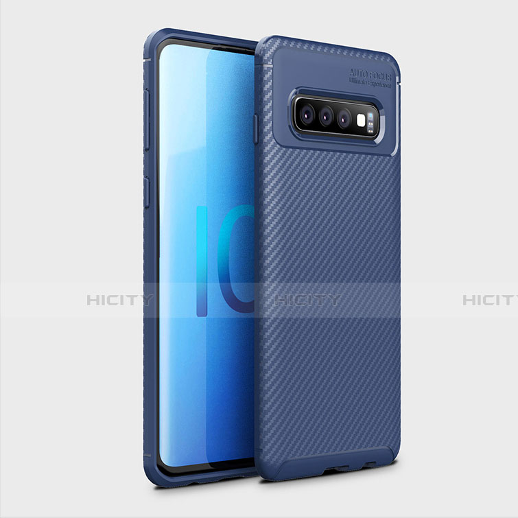 Coque Silicone Housse Etui Gel Serge Y01 pour Samsung Galaxy S10 5G Bleu Plus