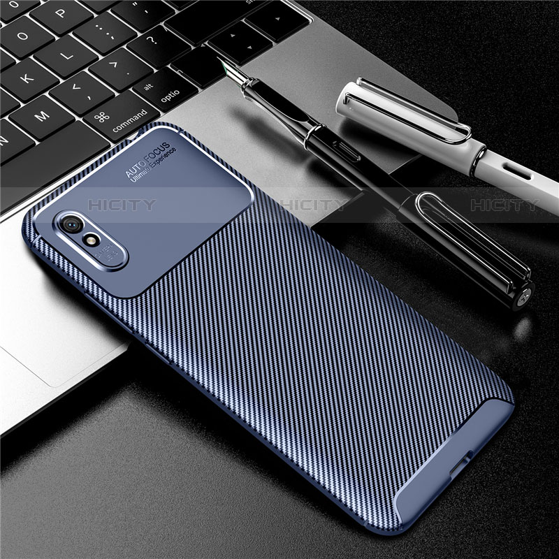 Coque Silicone Housse Etui Gel Serge Y01 pour Xiaomi Redmi 9A Bleu Plus